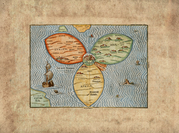 Mapa-Mundi em forma de trevo —  Séc. XVI