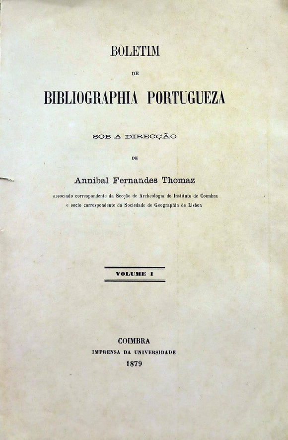 BOLETIM DE BIBLIOGRAFIA PORTUGUESA (Vol. I)