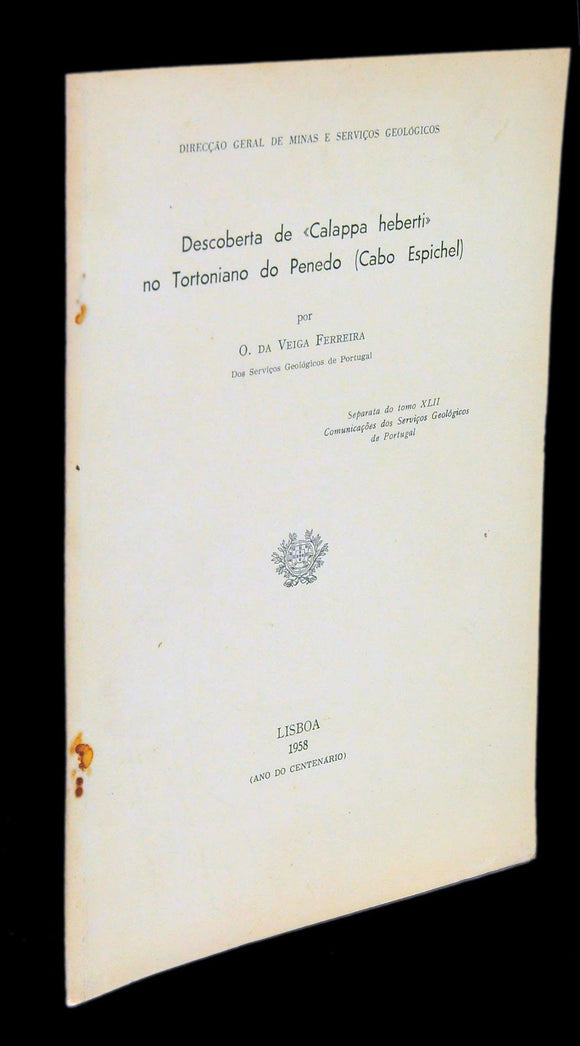 Livro - DESCOBERTA DE “CALAPPA HEBERTI” NO TORTONIANO DO PENEDO (CABO ESPICHEL)