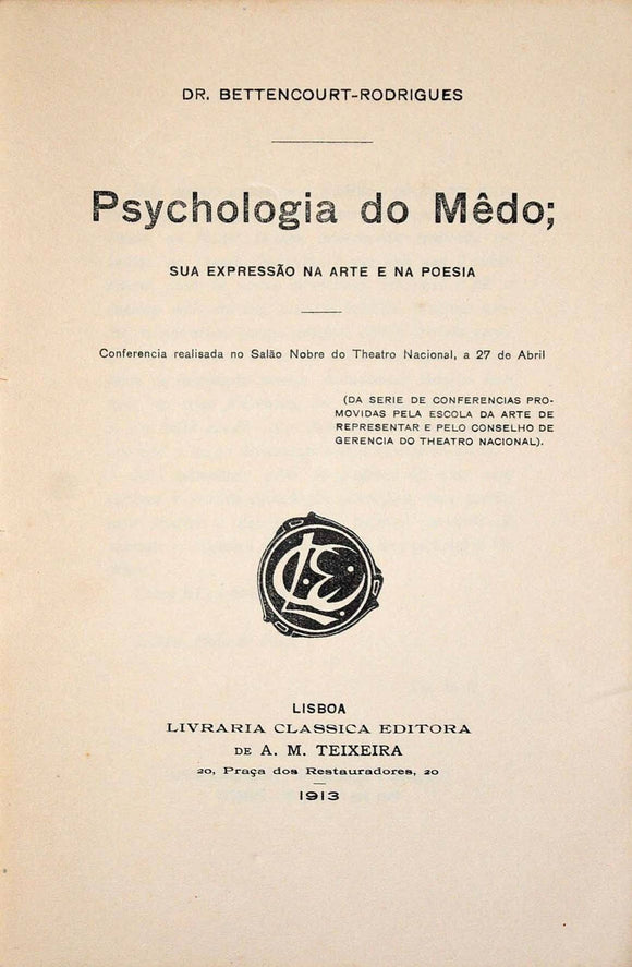 Livro - PSICOLOGIA DO MEDO