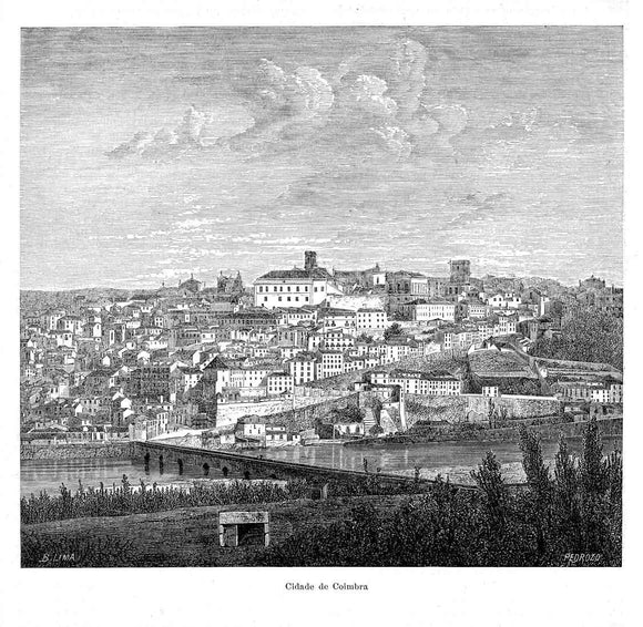 Reprodução De Gravura - (COIMBRA) Cidade De Coimbra