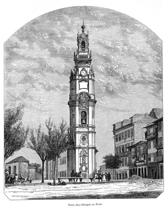 Reprodução De Gravura - (PORTO) Torre Dos Clérigos
