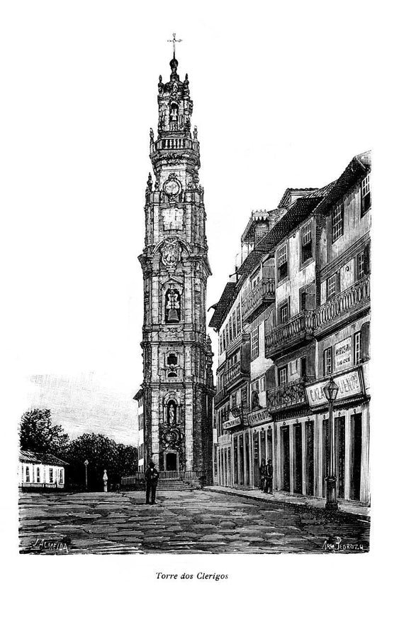Reprodução De Gravura - (PORTO) Torre-dos-Clérigos