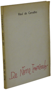 De nome inominado — Raul de Carvalho Livro Loja da In-Libris   