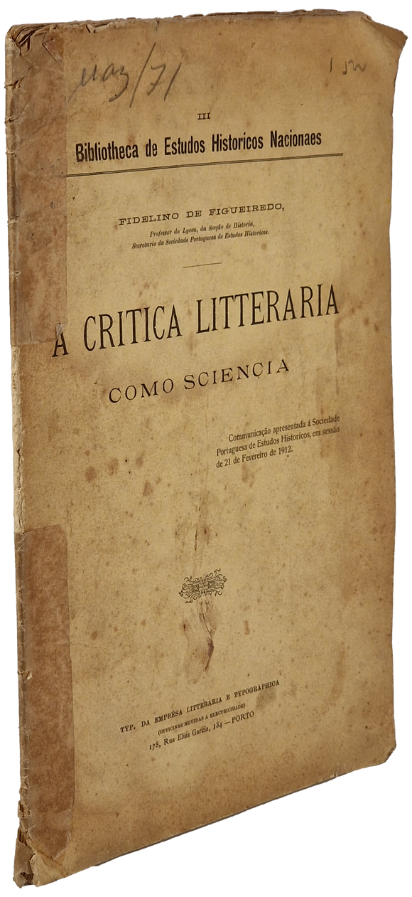 Crítica Literária como ciência (A) Livro Loja da In-Libris   