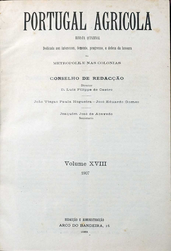 PORTUGAL AGRÍCOLA (Vol. XVIII) - Loja da In-Libris