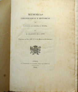 Memórias cronológicas e históricas do governo da Raínha D. Teresa - Francisco de S. Luiz Livro Loja da In-Libris   