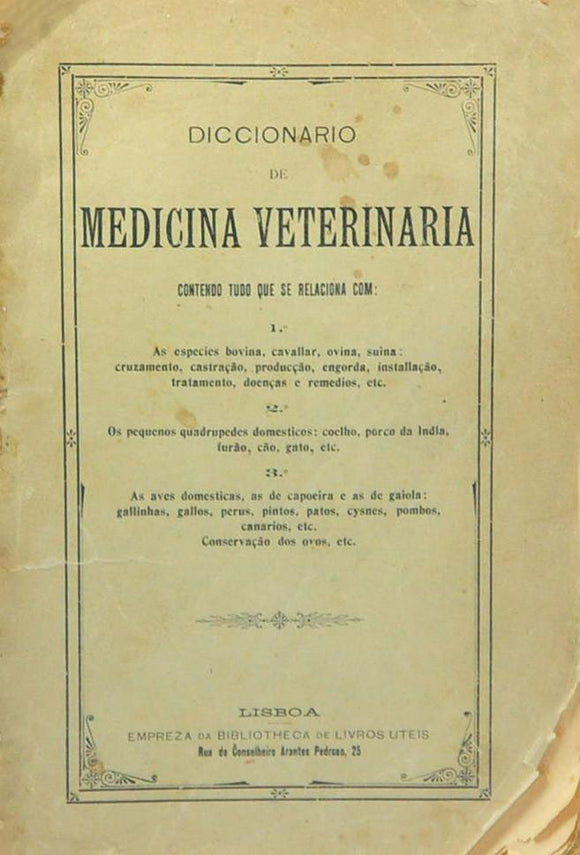 Livro - DICIONÁRIO DE MEDICINA VETERINÁRIA