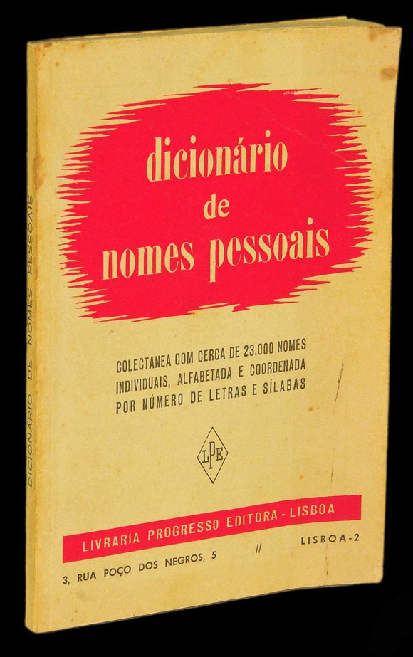 Livro - DICIONÁRIO DE NOMES PESSOAIS
