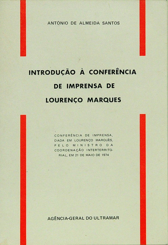 INTRODUÇÃO À CONFERÊNCIA DE IMPRENSA DE LOURENÇO MARQUES Livro Loja da In-Libris   