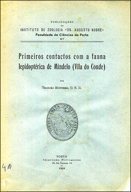 Livro - PRIMEIROS CONTACTOS COM A FAUNA LEPIDOPTÉRICA DE MINDELO (VILA DO CONDE