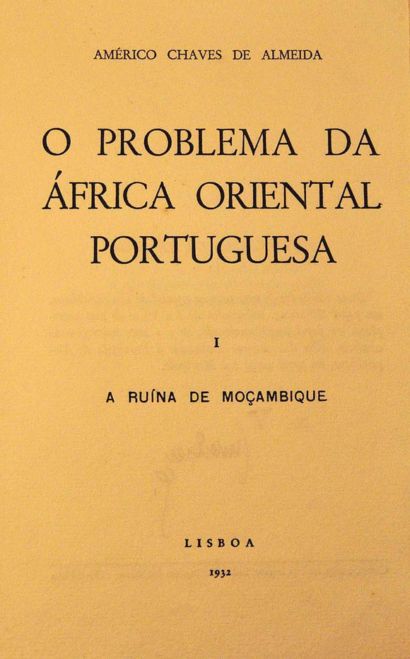 Livro - PROBLEMA DA ÁFRICA ORIENTAL PORTUGUESA (O)