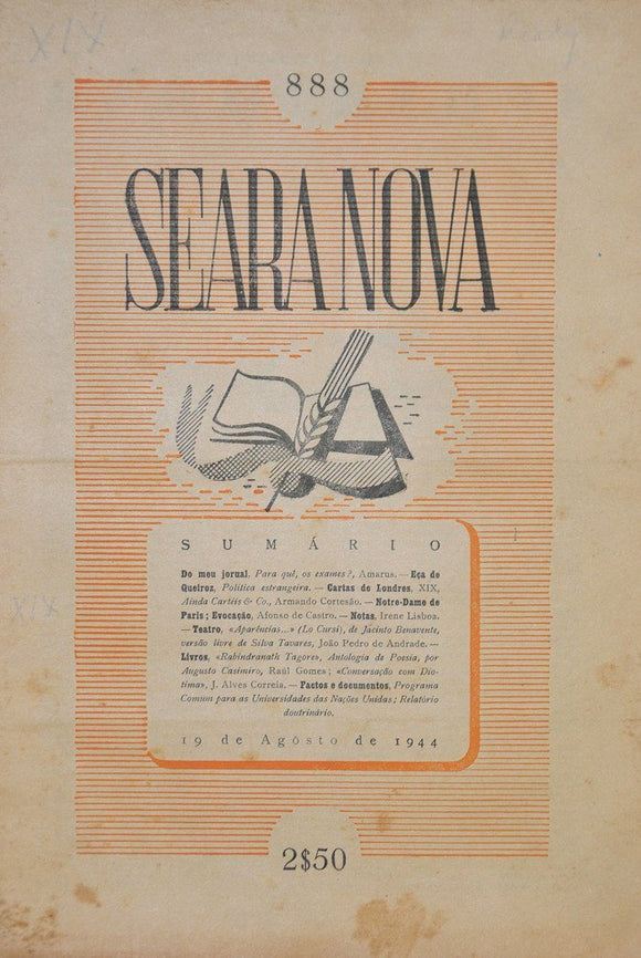Livro - SEARA NOVA (nº888)