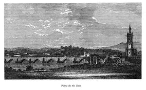 (PONTE-DE-LIMA)-Ponte-do-Rio-Lima Reprodução de Gravura ********************   