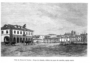 (POVOA-DE-VARZIM) Praça do Almada Reprodução de Gravura ********************   